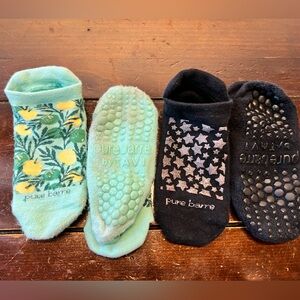 Pure Barre Sticky Socks. 2 pairs. Size Small.